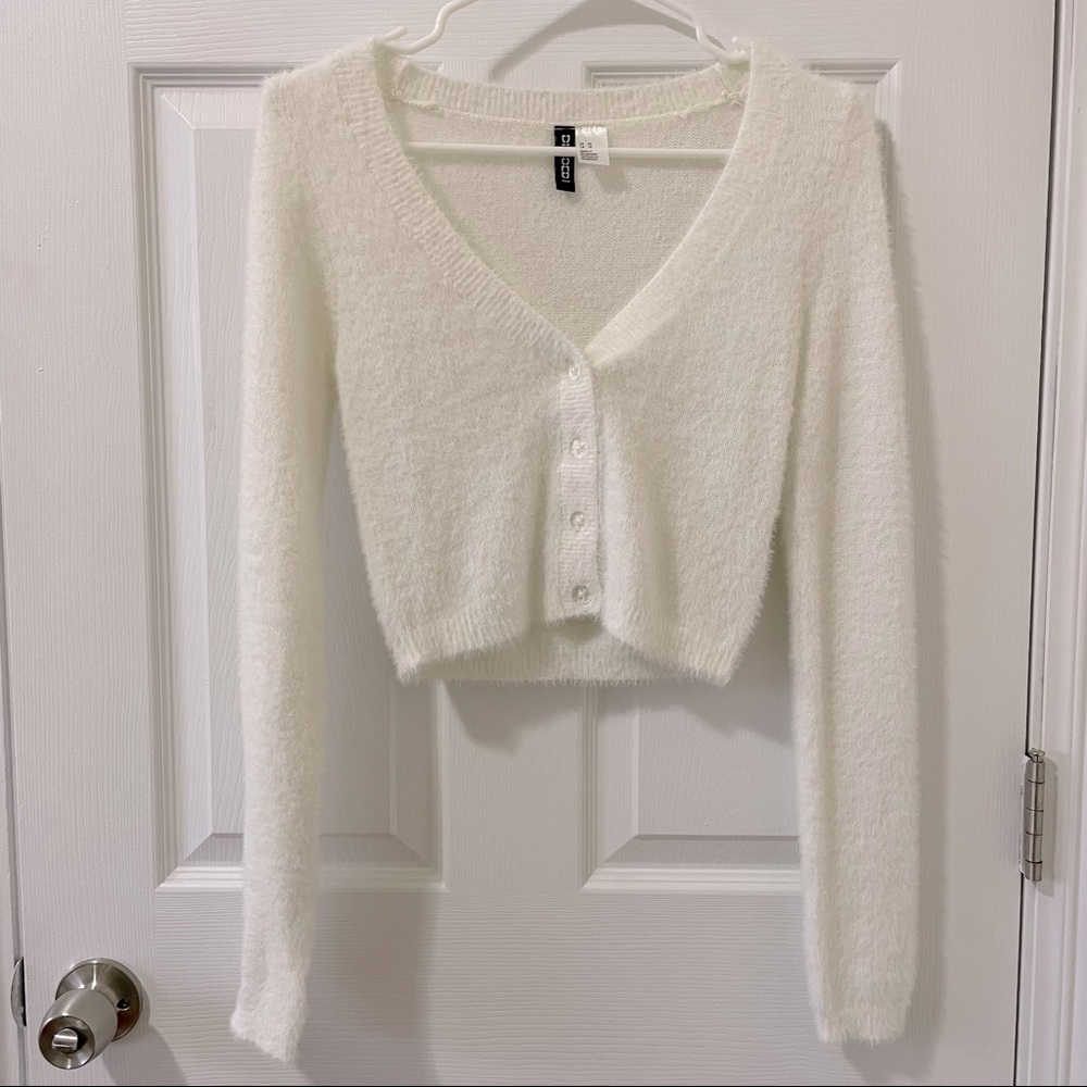 Cropped Fuzzy Cardigan